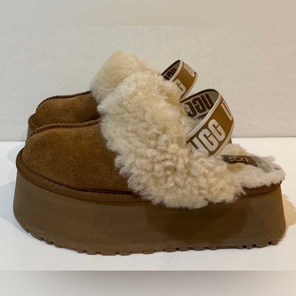 UGG Shearling Platform Slippers Shoes Funkette - Picture 3 of 12
